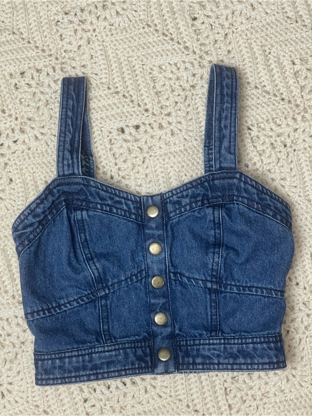 denim corset top western festival rodeo small